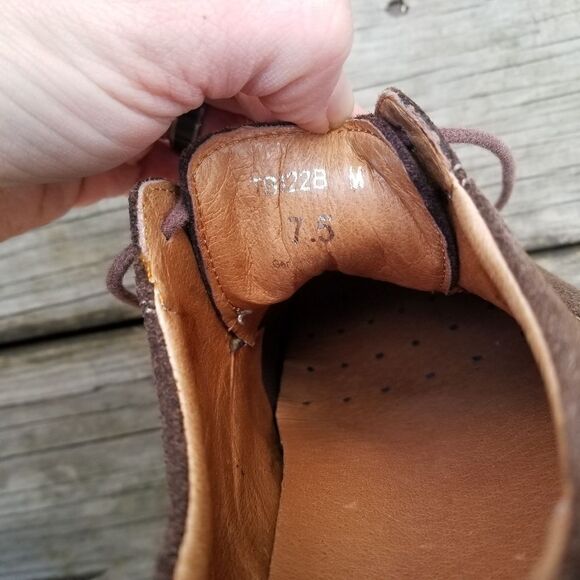 G defy Gravity Defyer Brown Suede Leather Cap Toe Lace-up Oxfords Men's 7.5 - Picture 9 of 10